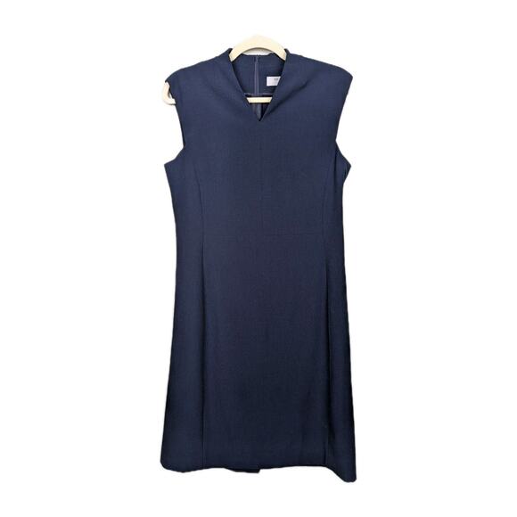 MM LAFLEUR Aditi Dress in Galaxy Blue Sleeveless V-Neck Sheath Women's 8 - Picture 2 of 6